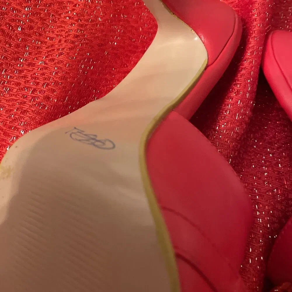 Bisou Bisou Michele Bohbot Red Mules 2.5